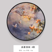 纯手绘油画新中式茶室书房入户玄关事事如意装饰画走廊过道壁画