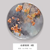 纯手绘油画新中式茶室书房入户玄关事事如意装饰画走廊过道壁画