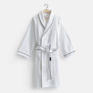 简约纯棉浴袍 男女通用款家居服夏凉浴袍