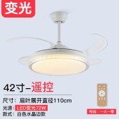 现代简约隐形风扇灯客厅餐厅吸顶水晶吊扇灯