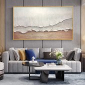 纯手绘墙油画室现代客厅沙发背景抽象厚肌理立体装饰画挂画