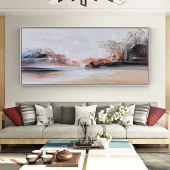 纯手绘油画现代简约客厅走廊过道玄关挂画沙发背景墙壁画