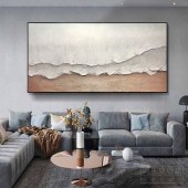 纯手绘墙油画室现代客厅沙发背景抽象厚肌理立体装饰画挂画