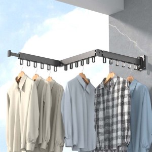 阳台伸缩晾衣架 室内挂衣收纳杆