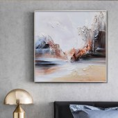 纯手绘油画现代简约客厅走廊过道玄关挂画沙发背景墙壁画