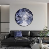 纯手绘油画意式抽象厚肌理圆形挂画客厅玄关走廊餐厅装饰画