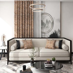 轻奢高精密提花窗帘 仿真丝高档光泽成品窗帘现代意式法式布艺窗帘