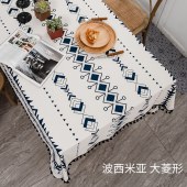 北欧简约餐厅布艺 流苏长方形餐桌布防水防油桌布