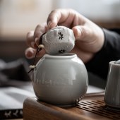 纯色简约陶瓷茶叶罐 手工迷你茶罐