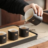 中式干泡茶具套装 家用简约茶杯茶叶罐套组功夫茶具