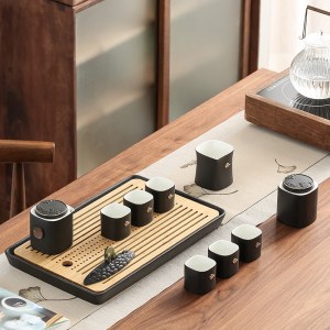 中式干泡茶具套装 家用简约茶杯茶叶罐套组功夫茶具