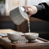 陶瓷侧把壶 手工冰灰釉小茶壶功夫茶具 泡茶单壶