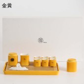 中式干泡茶具套装 家用简约茶杯茶叶罐套组功夫茶具