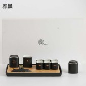 中式干泡茶具套装 家用简约茶杯茶叶罐套组功夫茶具