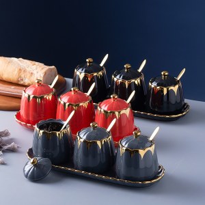 欧式陶瓷调味罐 厨房创意收纳装饰品