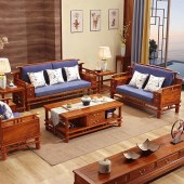 刺猬紫檀新中式红木沙发 新中式简约客厅沙发套件