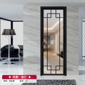 现代简约浴室门 窄边框铝合金平开门 洗手间门隔断门中空钢化玻璃门