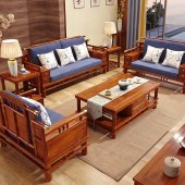 刺猬紫檀新中式红木沙发 新中式简约客厅沙发套件