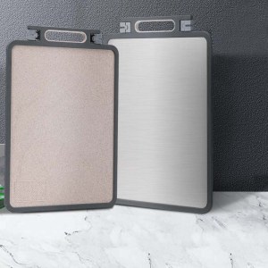 不锈钢塑料加厚砧板 双面菜板水果案板带磨刀石菜板