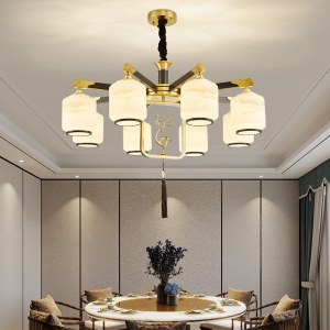 现代中式全铜梅花鹿吊灯 新中式灯饰