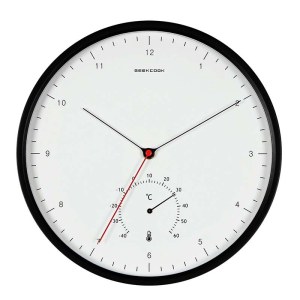 现代简约创意数字挂钟 北欧风格温度计多功能装饰挂钟