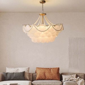 法式轻奢贝壳吊灯 欧式奶油风灯饰