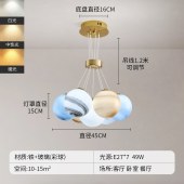 北欧风格球形吊灯 北欧轻奢灯饰星球款吊灯北欧ins灯饰