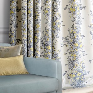 高精密色织提花窗帘 田园风高档窗帘成品帘