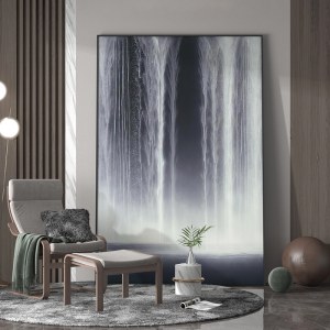 现代风格瀑布意境装饰画 客厅装饰大幅落地画挂壁画