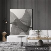 北欧风格装饰画 黑白线条工业风玄关挂画现代装饰落地画