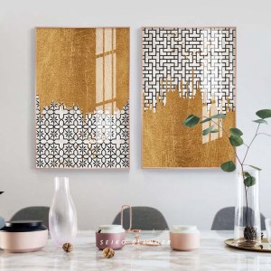 轻奢装饰画 晶瓷抽象几何装饰画北欧挂画