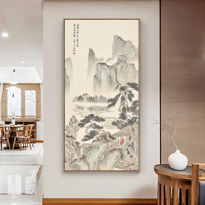 中国风山水风景画 高山流水中式装饰画