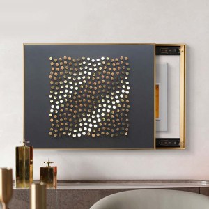 电表箱金箔画 现代装饰挂画