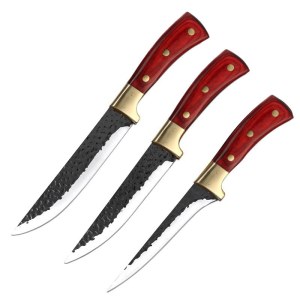 锻打红木柄剔骨刀 切肉剃骨锋利分割刀具