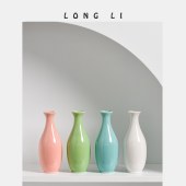 圆直瓶陶瓷花瓶家居装饰创意摆件小花器