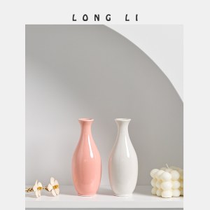 圆直瓶陶瓷花瓶家居装饰创意摆件小花器