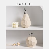苹果雪梨陶瓷摆件现代简约家居装饰品