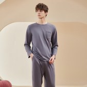 兰精莫代尔睡衣 女春秋长袖套头女士睡衣家居服女套装可外穿