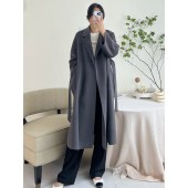 秋冬浴袍款大衣 羊毛羊绒双面呢长款女装大衣