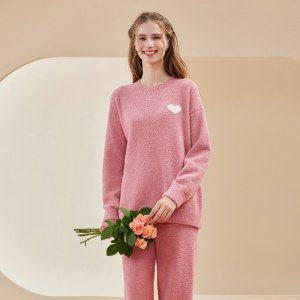 冬季半边绒睡衣 男士女士加厚保暖家居服套装 可外穿