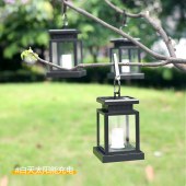 户外太阳能吊灯 庭院LED蜡烛挂灯复古桌面氛围灯