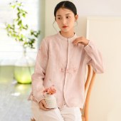 春夏新款新中式女装 苎麻复古风女士衬衣