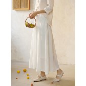 春夏新款苎棉中式半身裙 素雅高腰复古女裙