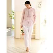 春夏新款新中式女装 苎麻复古风女士衬衣