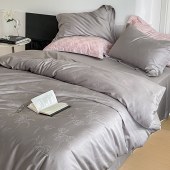全棉简约四件套 新疆长绒棉刺绣提花床品套件