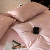 全棉简约四件套 新疆长绒棉刺绣提花床品套件