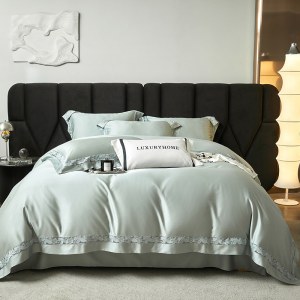 新款简约镂空提花天丝棉四件套 60支莱赛尔加棉高档床品套件