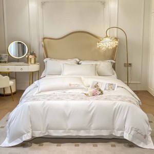 欧式轻奢100支全棉绣花四件套 长绒棉四季通用高档床品套件