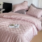 全棉简约四件套 新疆长绒棉刺绣提花床品套件
