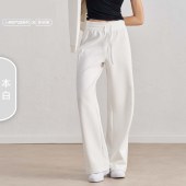 新款抽绳直筒卫裤 高腰百搭宽松休闲裤运动裤女装